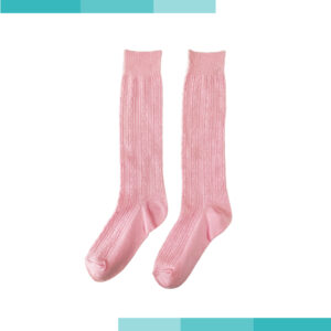 WA0004-純棉素色薄長襪(粉)