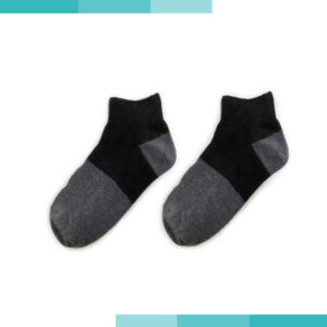 WA0001-純棉短襪素色款(黑灰)