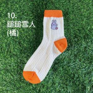 WA0012-好兔聯名中筒襪-10鎚鎚雪人(橘)